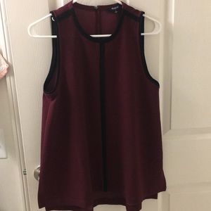 Madewell burgundy tank with black striping